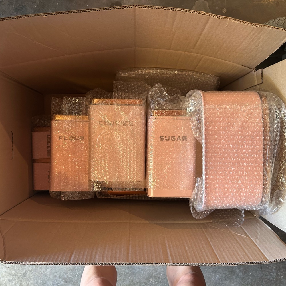 Vintage Pink Kitchen Storage Containers